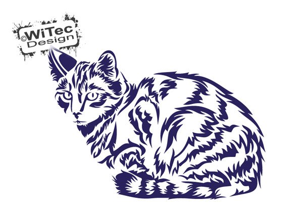 Wandtattoo Katze Tigerkatze Wandaufkleber Pfoten