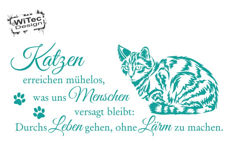 Wandtattoo Katze Zitat Pfoten Wandaufkleber