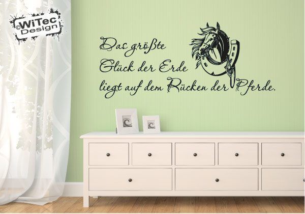 Wandtattoo Pferde Zitat Glück Pferd Wandaufkleber Pferde Glück Zitat Wandtattoo Kinderzimmer