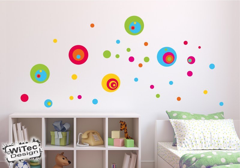 Wandtattoo Retro DOTS 96 Stck. Wandaufkleber
