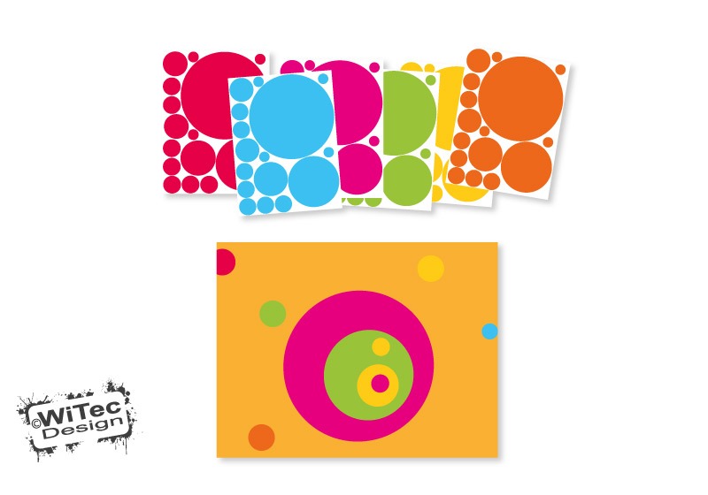 Wandtattoo Retro DOTS 96 Stck. Wandaufkleber