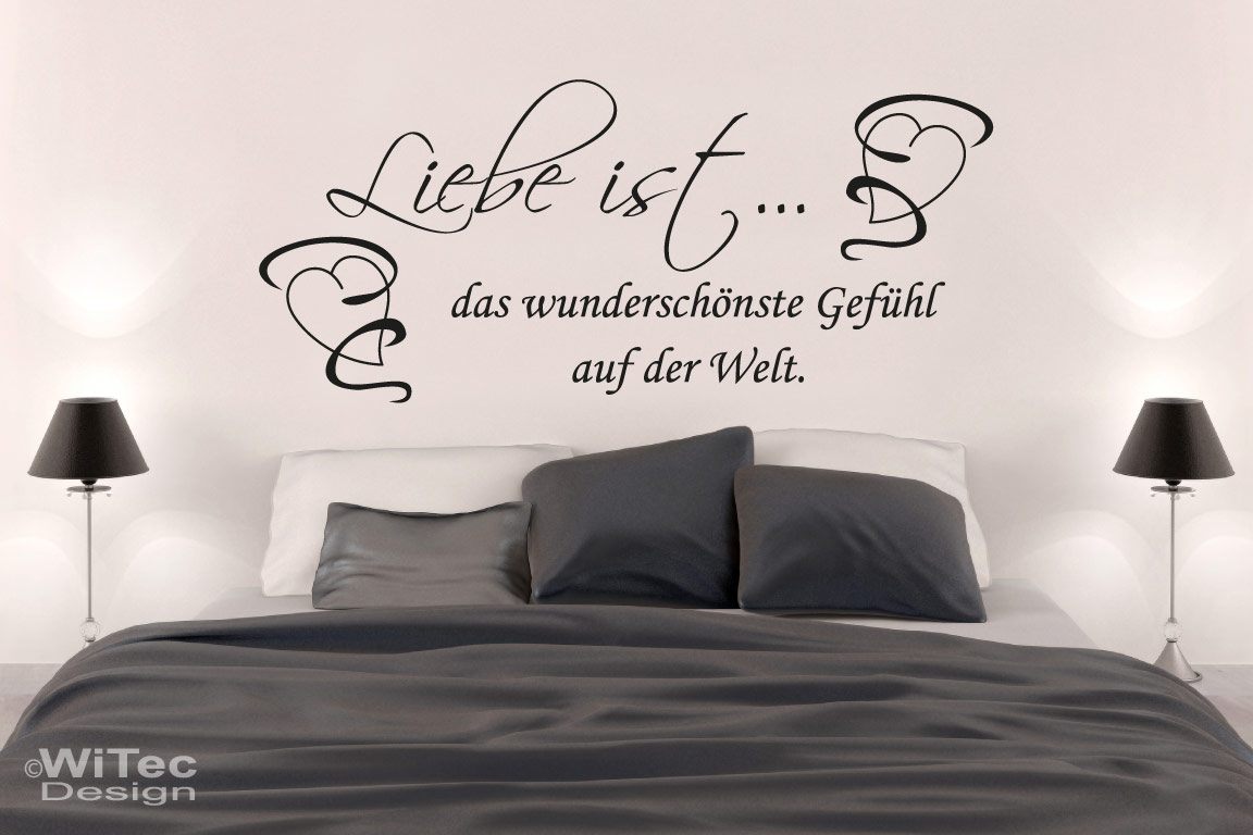 Wandaufkleber LIEBE IST... Wandtattoo Schlafzimmer
