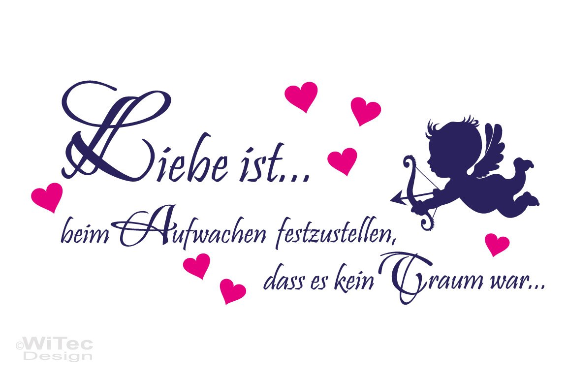 Wandaufkleber LIEBE IST... Wandtattoo Engel Schlafzimmer