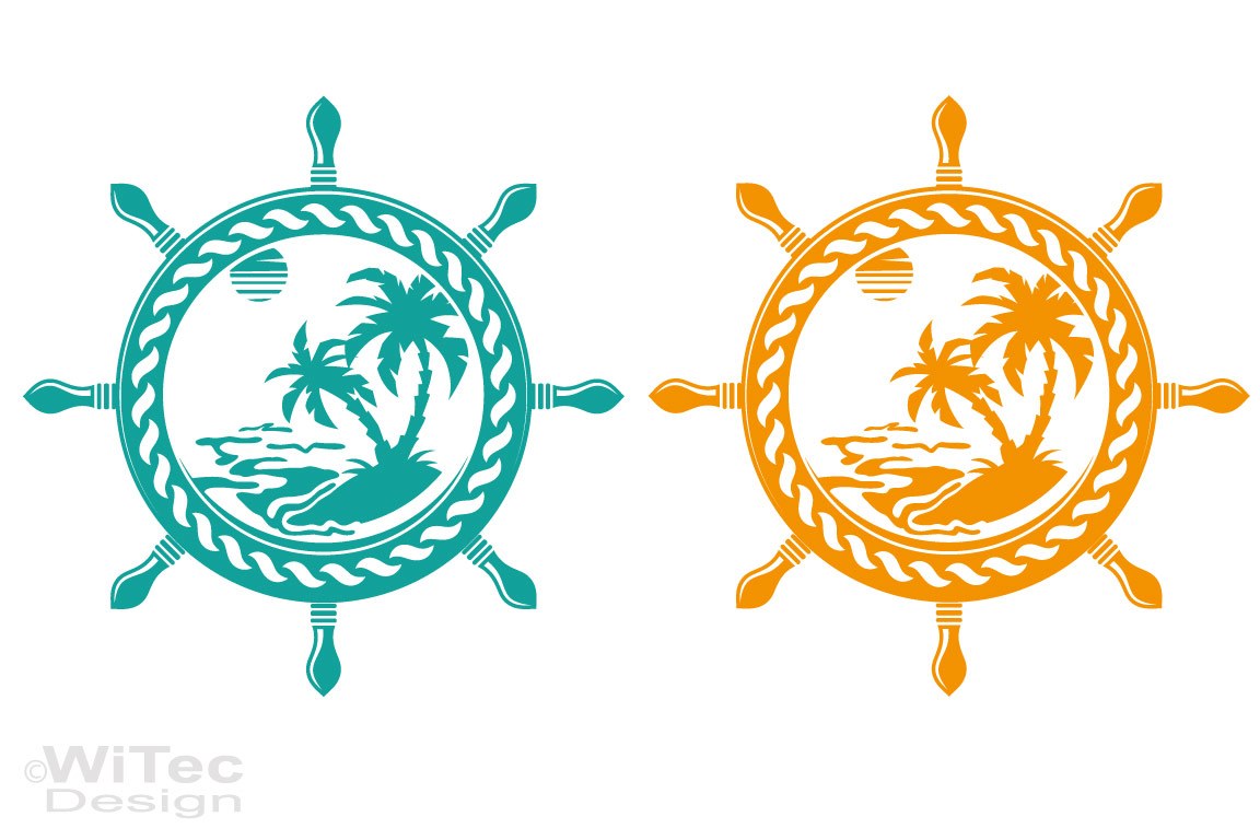 Wandtattoo Steuerrad Südsee Palme Badezimmer Wandaufkleber Wandaufkleber Steuerrad Südsee Badezimmer Wandtattoo