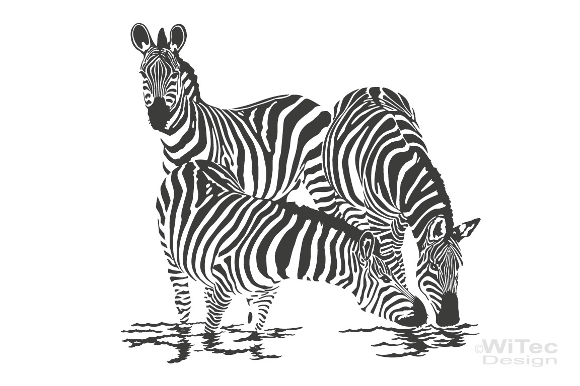 Wandtattoo Zebra Familie Wandaufkleber Afrika 