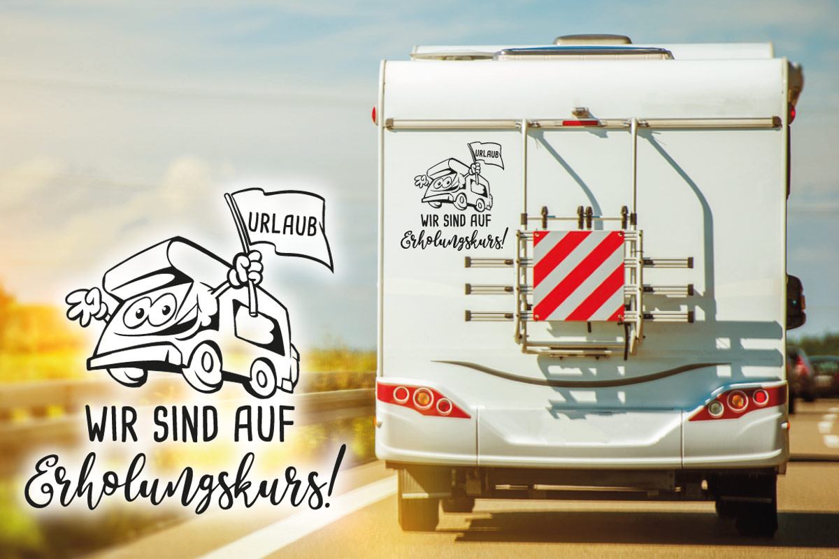 Urlaub Erholungskurs Wohnmobil Aufkleber Sticker