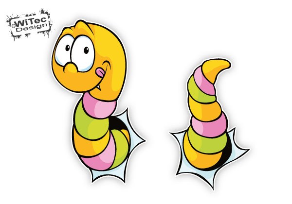 Wurm Aufkleber Sticker für Thermomix