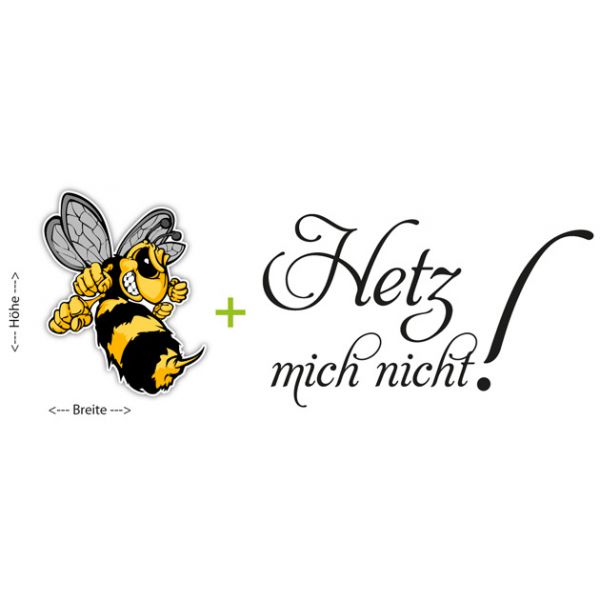 Autoaufkleber Hetz mich nicht! Böse Hornisse Biene Sticker Autoaufkleber Hetz mich nicht! Böse Hornisse Biene Sticker