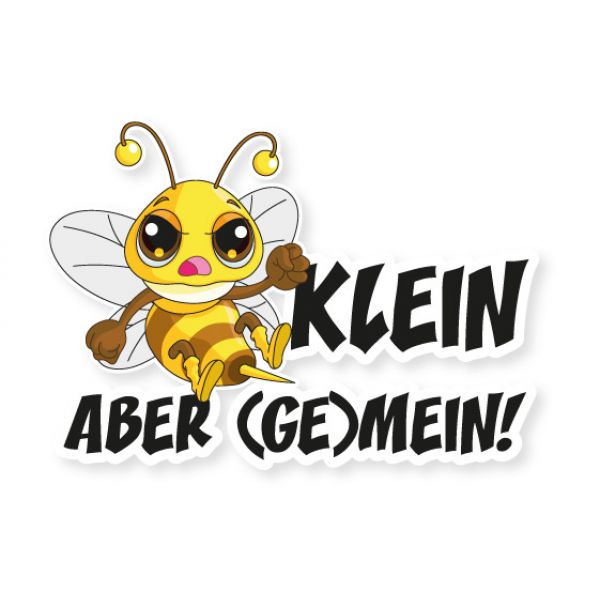 Autoaufkleber Böse Biene KLEIN ABER (GE)MEIN Auto Aufkleber Sticker Autoaufkleber Böse Biene KLEIN ABER (GE)MEIN Auto Aufkleber Sticker