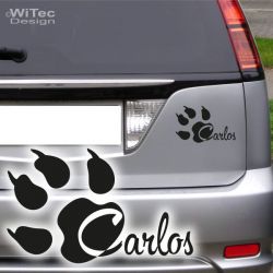 Hundeaufkleber Wunsch Name Pfote Autoaufkleber Aufkleber Hundeaufkleber Wunsch Name Pfote Autoaufkleber Aufkleber