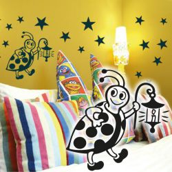 Wandaufkleber Käfer Sterne Set Aufkleber Wandtattoo