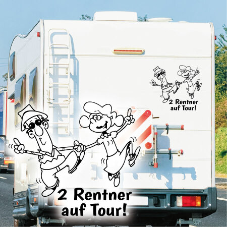 Rentner auf Tour: - Rentner auf Tour: Wohnmobil- und Wohnwagenaufkleber