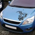 AA131 Autoaufkleber Blumen Ranke Schmetterling Butterfly