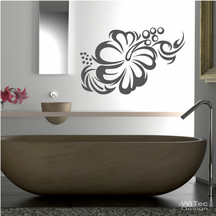 Wandaufkleber Hibiskus Tribal Wandtattoo