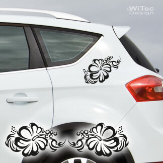 AA133 Hibiskus Hibiscus Hawaii Tribal Auto Aufkleber Sticker