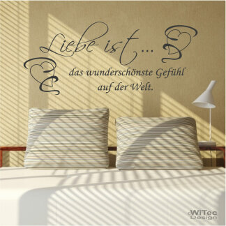 Wandaufkleber LIEBE IST... Wandtattoo Schlafzimmer