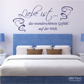 Wandaufkleber LIEBE IST... Wandtattoo Schlafzimmer