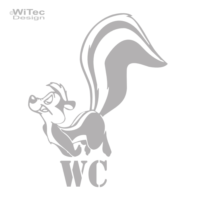 Türaufkleber WC Stinktier Toilette Badezimmer