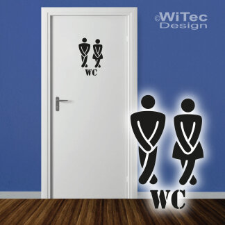 T&uuml;raufkleber WC Toilette Wandtattoo