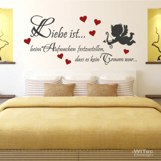 Wandaufkleber LIEBE IST... Wandtattoo Engel Schlafzimmer