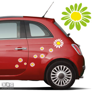 Rotes Auto Mit Blumen Der Sonnenblume Vektorabbildung Auf Wei?em