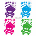 AA156 SKULL GIRL Totenkopf Sterne Aufkleber Sticker gothik