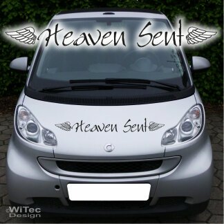 AA167 HEAVEN SENT Fl&uuml;gel Auto Aufkleber Schriftzug