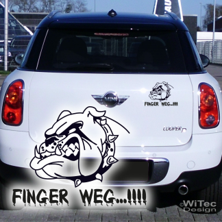 AA169 FINGER WEG ! Bulldogge Aufkleber Autoaufkleber Fun