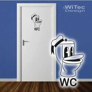 T&uuml;raufkleber WC Toilette Wandtattoo