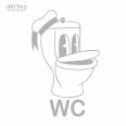 Türaufkleber WC Toilette Wandtattoo