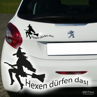 AA177 HEXEN DÜRFEN DAS Autoaufkleber Gothik Hexe