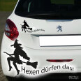 AA177 HEXEN DÜRFEN DAS Autoaufkleber Gothik Hexe