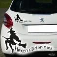 AA177 HEXEN DÜRFEN DAS Autoaufkleber Gothik Hexe