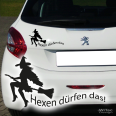 AA177 HEXEN DÜRFEN DAS Autoaufkleber Gothik Hexe