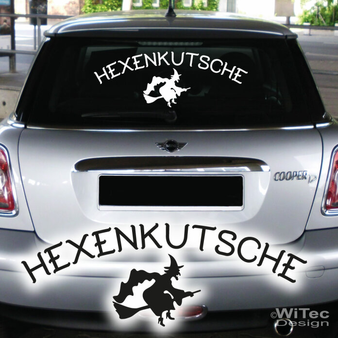 AA216 Autoaufkleber Hexenkutsche Aufkleber Hexe
