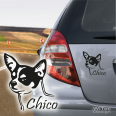 AA215 Auto Aufkleber Chihuahua Hundeaufkleber