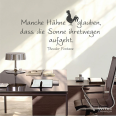 WA313 Wandtattoo Manche Hähne... Zitat Fontane