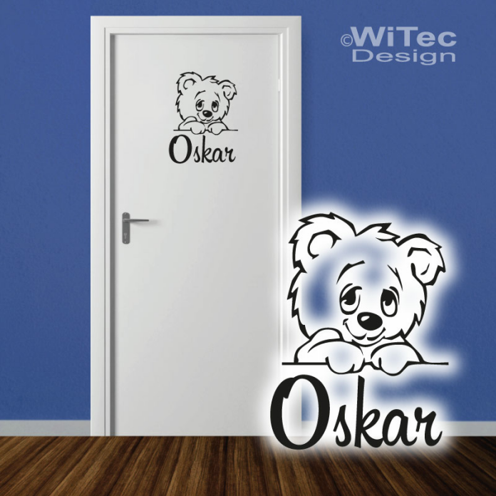 Türaufkleber Teddy Name Kinderzimmer