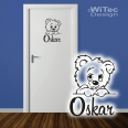 Türaufkleber Teddy Name Kinderzimmer
