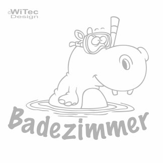 T&uuml;raufkleber Badezimmer Hippo