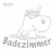 Türaufkleber Badezimmer Hippo