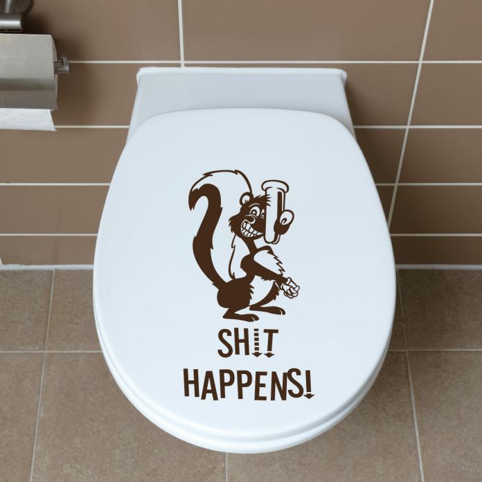 WC-Aufkleber STINKTIER Shit Happens