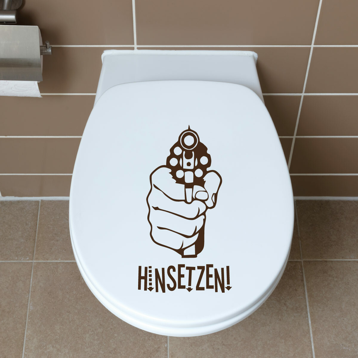 WC-Toiletten Deckel Aufkleber-Sticker-Tür-Fun-Bad-Wandtattoo-Cartoon  Aufkleber