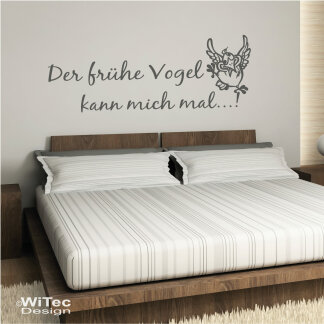 WA320 Wandtattoo Schlafzimmer Der frühe Vogel kann...