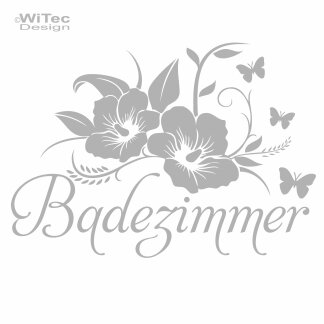 T&uuml;raufkleber Badezimmer Hibiskus Aufkleber