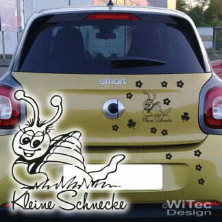 AA238 Auto Aufkleber Set Kleine Schnecke + Blumen Sticker