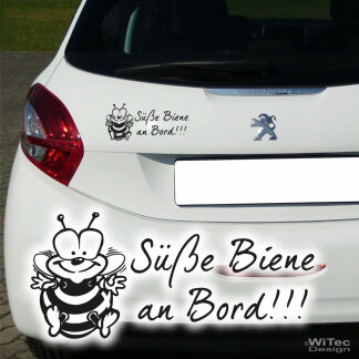 AA211 S&uuml;&szlig;e Biene an Bord! Auto Aufkleber Sticker