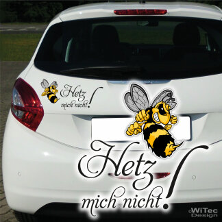 AA243 Autoaufkleber Hetz mich nicht! Böse Hornisse Biene Sticker