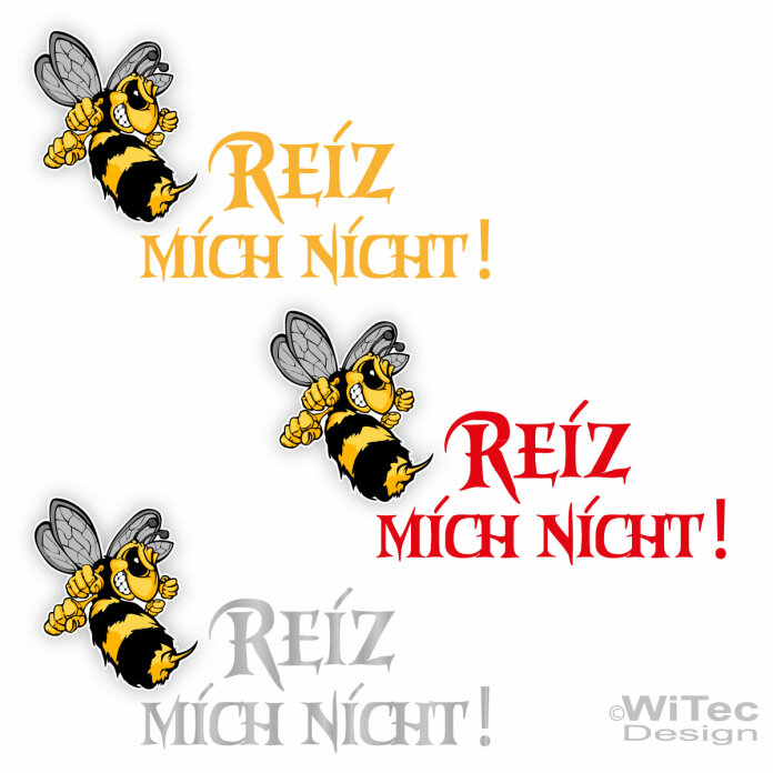 AA244 Auto Aufkleber Reiz mich nicht! Böse Hornisse Biene Sticker