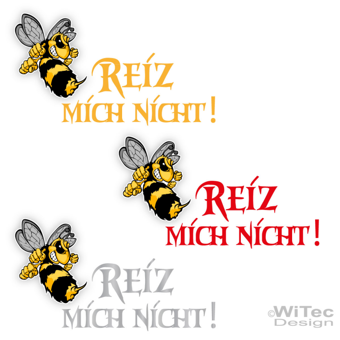 AA244 Auto Aufkleber Reiz mich nicht! Böse Hornisse Biene Sticker